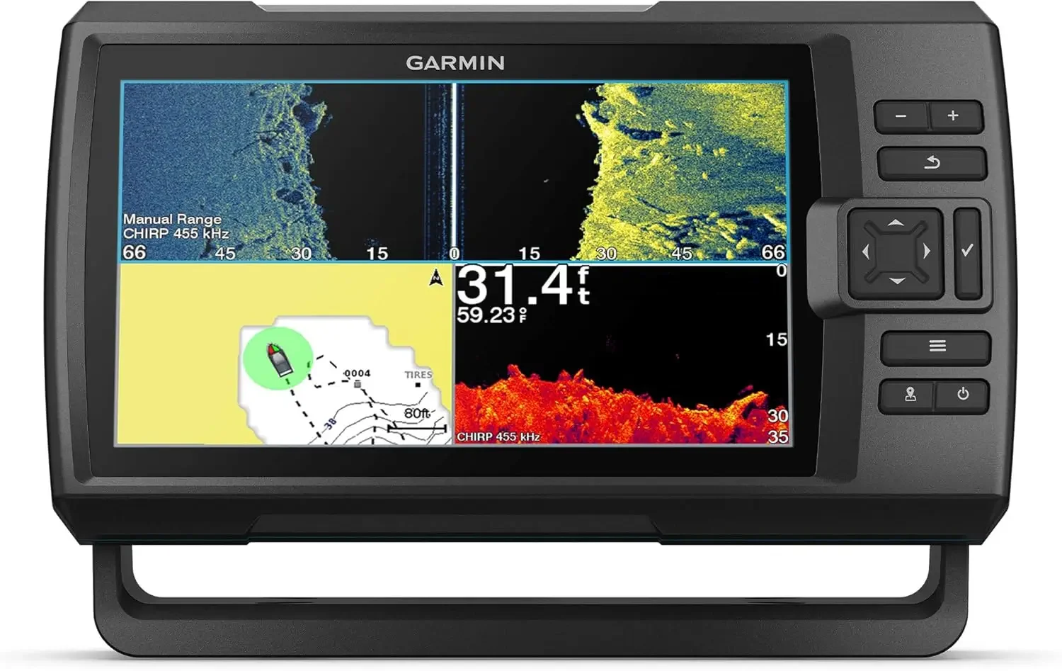 Vivid 9sv, eenvoudig te gebruiken 5-inch kleurenfishfinder en sonartransducer, levendig scannen sonar kleurenpaletten, 9 inch