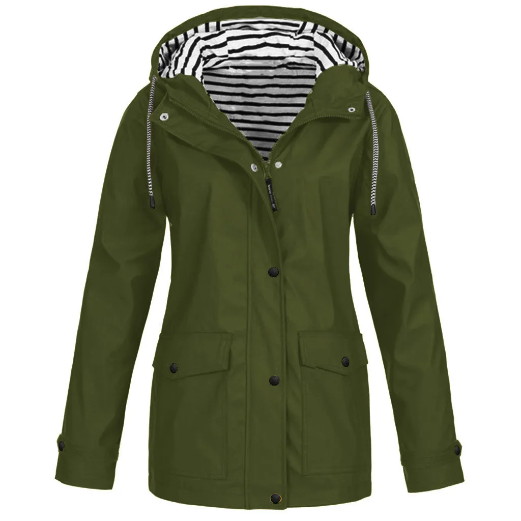 Für Frauen Kapuze Basic Jacke Mäntel Kleidung dünne Mode Herbst wasserdichte Jacken Mantel Frauen Outdoor Bergsteiger Kleidung