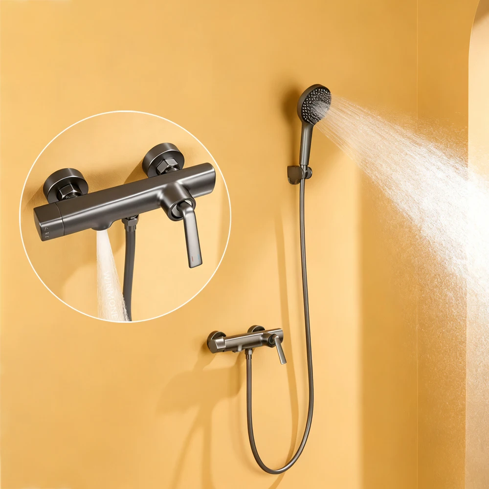 Sistem Shower Termostatik Modern Mewah untuk Keran Mixer Kamar Mandi, Set Shower Hujan Bak Mandi, Kolom Shower Mandi Sederhana Mixer kamar mandi, untuk komersial lengkap disikat emas set lengkap Garansi 10 tahun