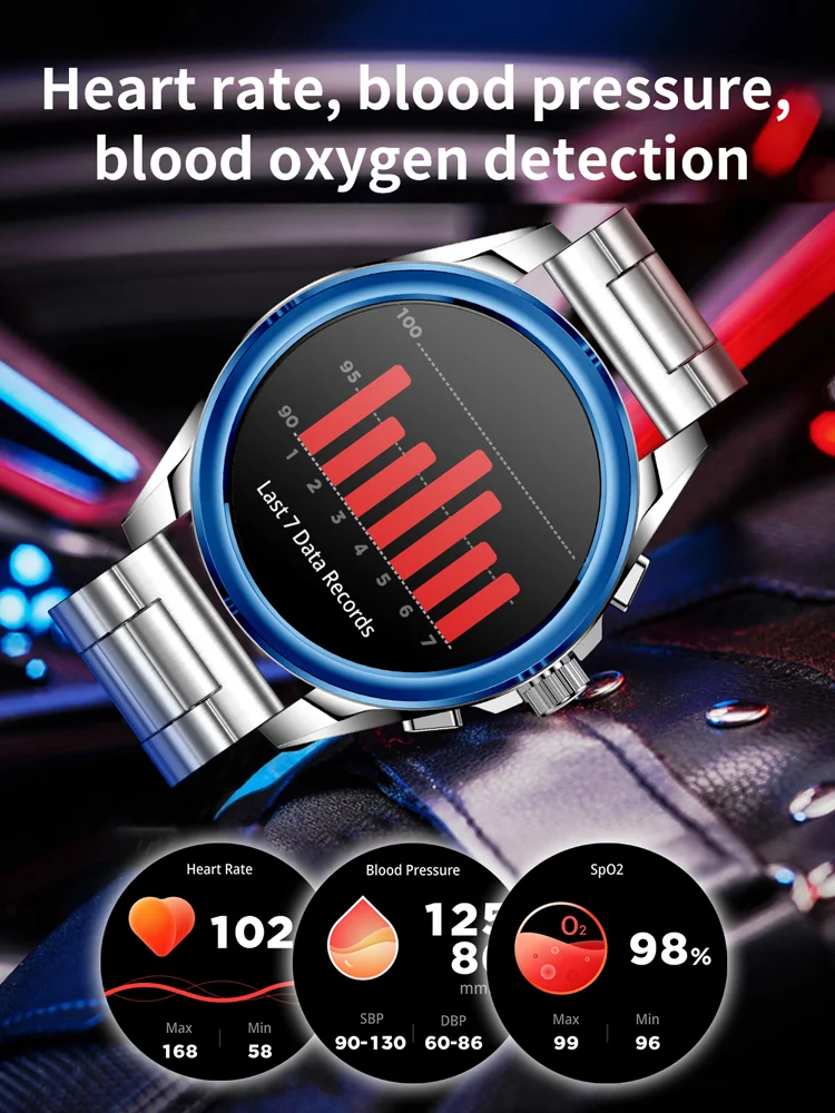 Time Owner New1.43 "reloj inteligente para hombres llamada inalámbrica/marca 100 + modo multideporte Fitness ritmo cardíaco monitoreo de salud Smartwatch