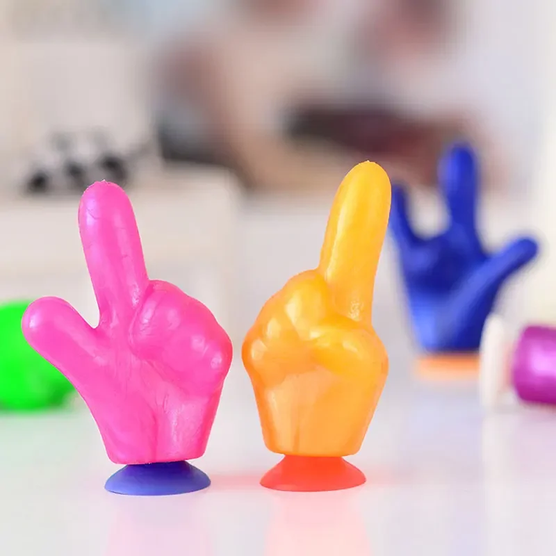 Cartoon Finger Gesture 5PCS/set With Suction Cup Suitable For Pencil TPR Material