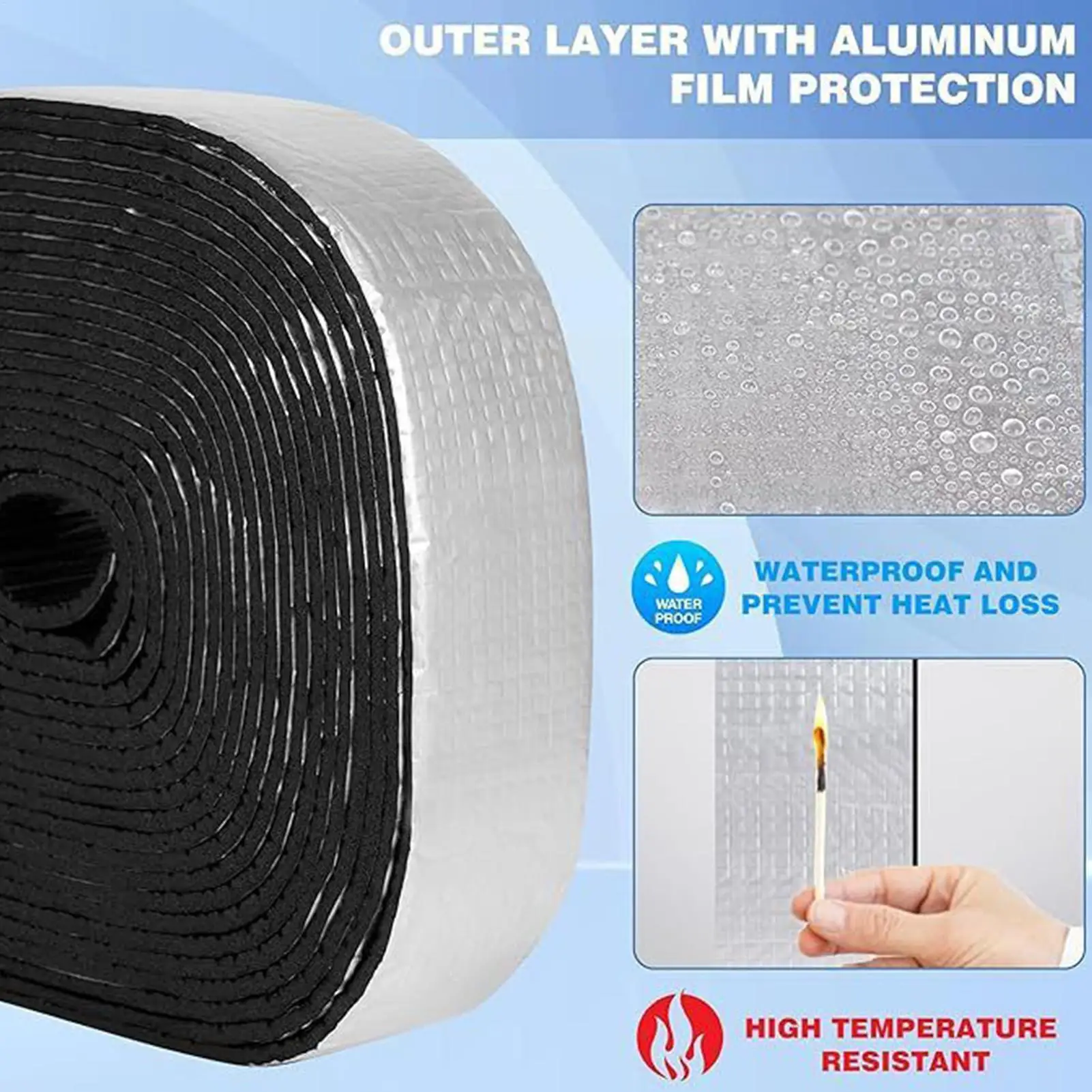 

Foam Pipe Cover Reflective High Density Sealing Wrap Water Pipe Insulation For Doors Window Cold Weather Winter Air Conditioner