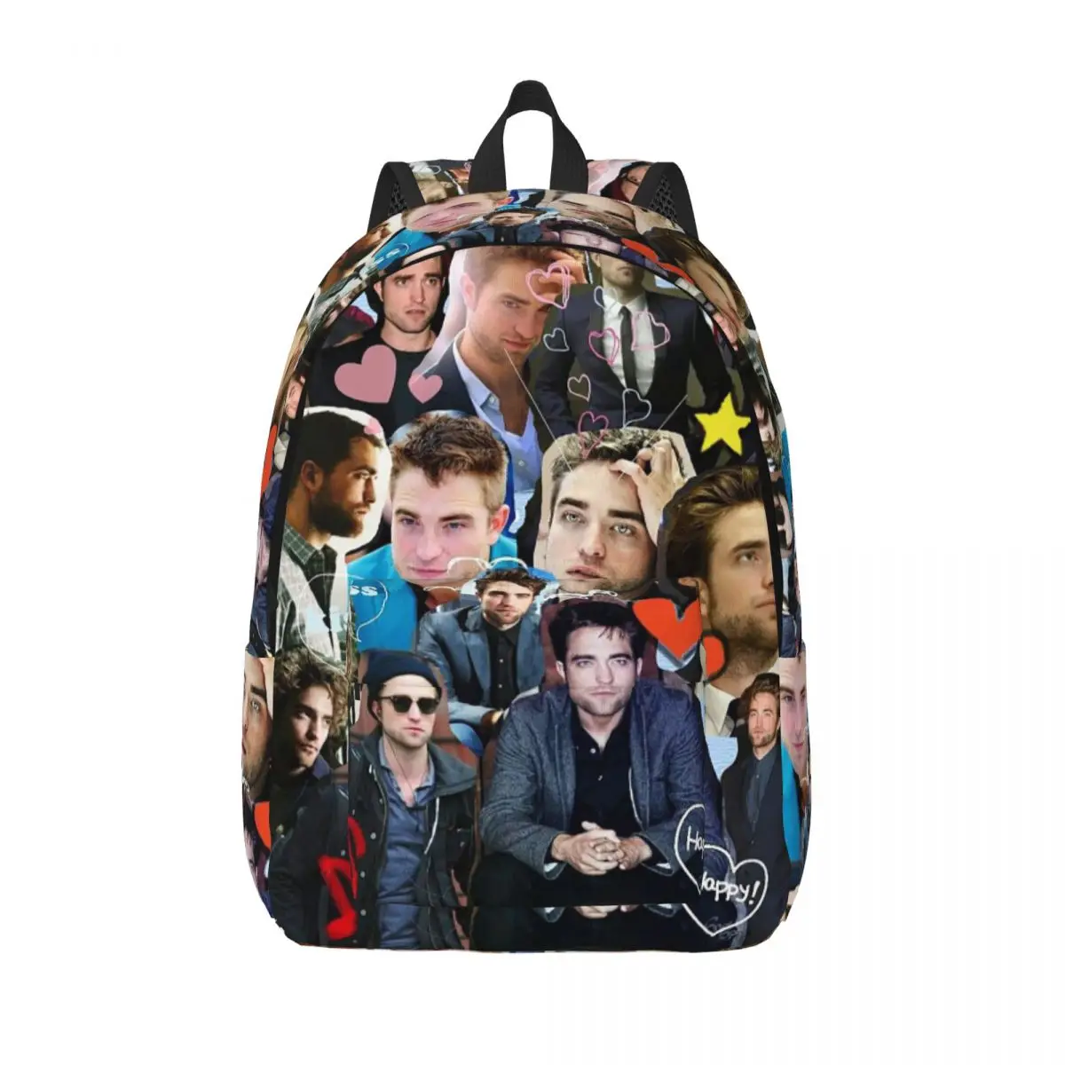 Robert Pattinson Collage Backpack for Boy Girl Kids Student School Bookbag Twilight Movie Daypack Preschool Primary Bag Sports