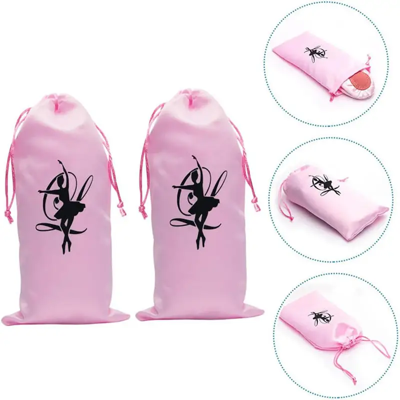 Bolsa de Almacenamiento para Zapatos de Baile, Organizador Portátil de Ballet, Bolsos, Bolsitas, Bolsa de Almacenamiento Multifuncional para Zapatos de Ballet de Satén
