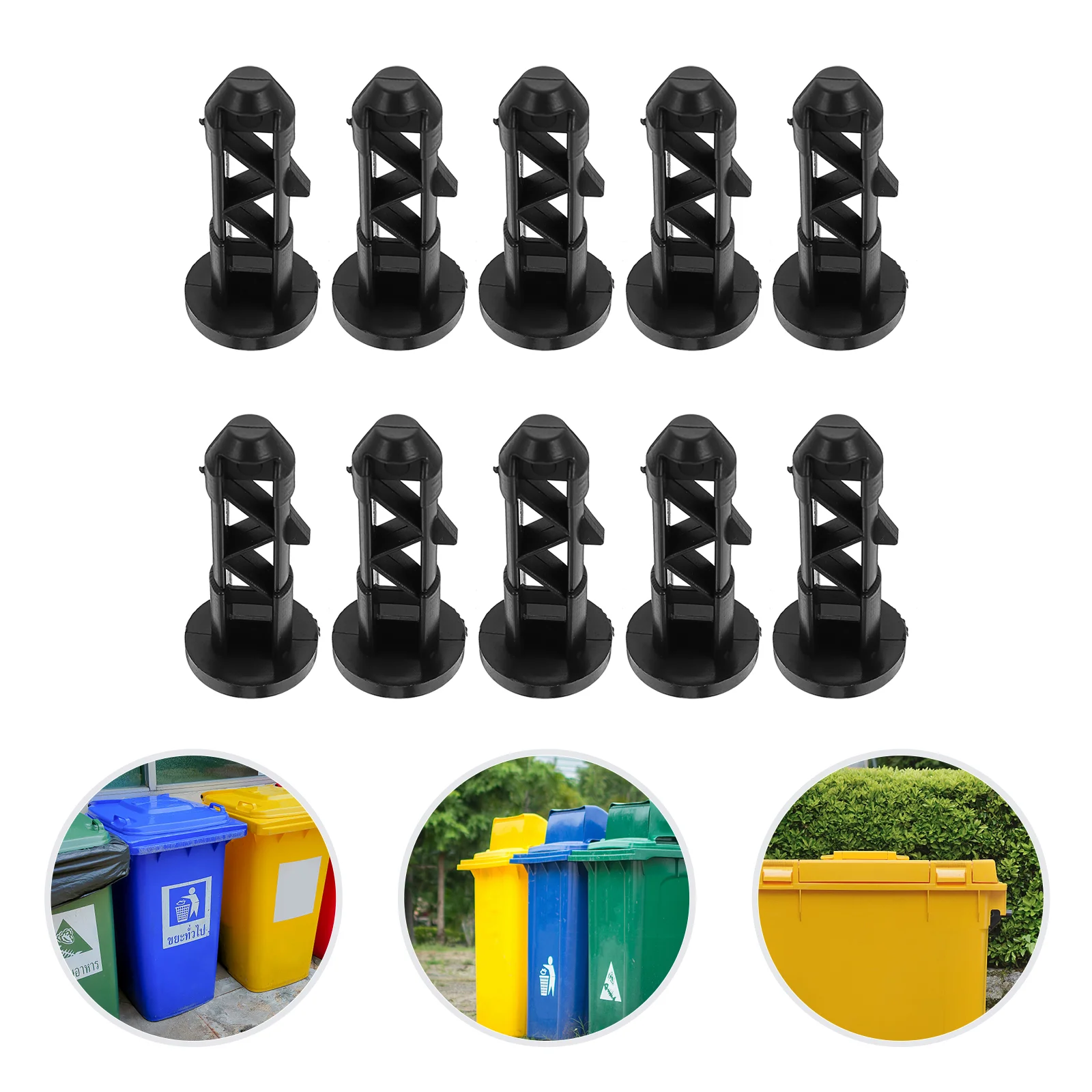 10 Pcs Trash Can Latch Garbage Bin Lid Trashcan Plugs Bolt Public Connectors Dustbin Link Buckles Plastic Cover