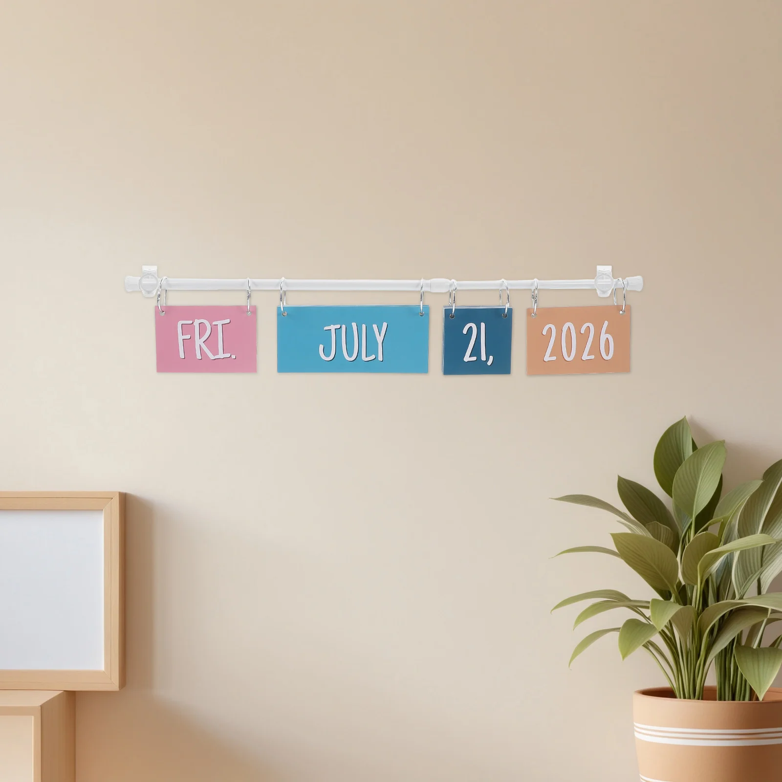 1 مجموعة الوجه التقويم لوحة الإعلانات الفصول الدراسية التقويم ديكور مع بطاقات التاريخ حامل قابل للتعديل للمدرسة المنزل 2025-2028 العودة إلى