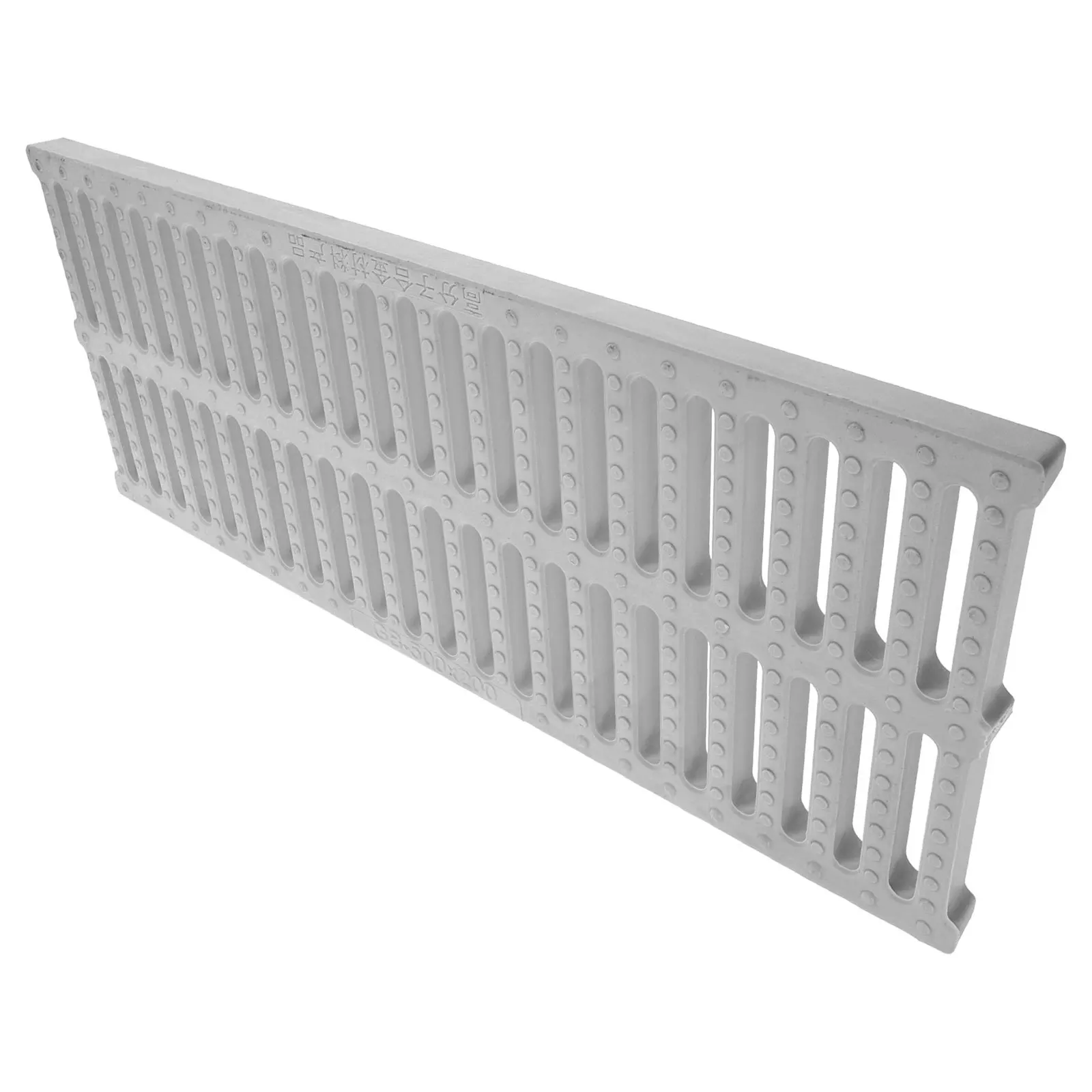 Griglia per trincea rettangolare con copertura di scarico in polimero resistente da 20 x 8 pollici per cortile, patio, garage, fattoria, piscina, canale, fogna esterna commerciale