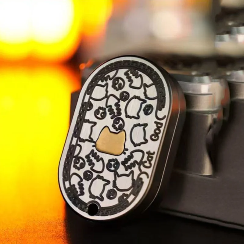 Cat God EDC Mechanischer Metall-Push-Slider Fidget Spinner dreht links und rechts 360° °   Stressabbau-Zappelspielzeug für Erwachsene
