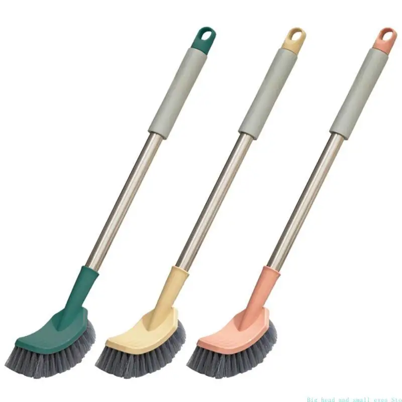 

Новая щетка для унитаза для ванной комнаты с пластиковой длинной противоскользящей ручкой, изогнутый очиститель, настенный скребок, инструмент для глубокой очистки