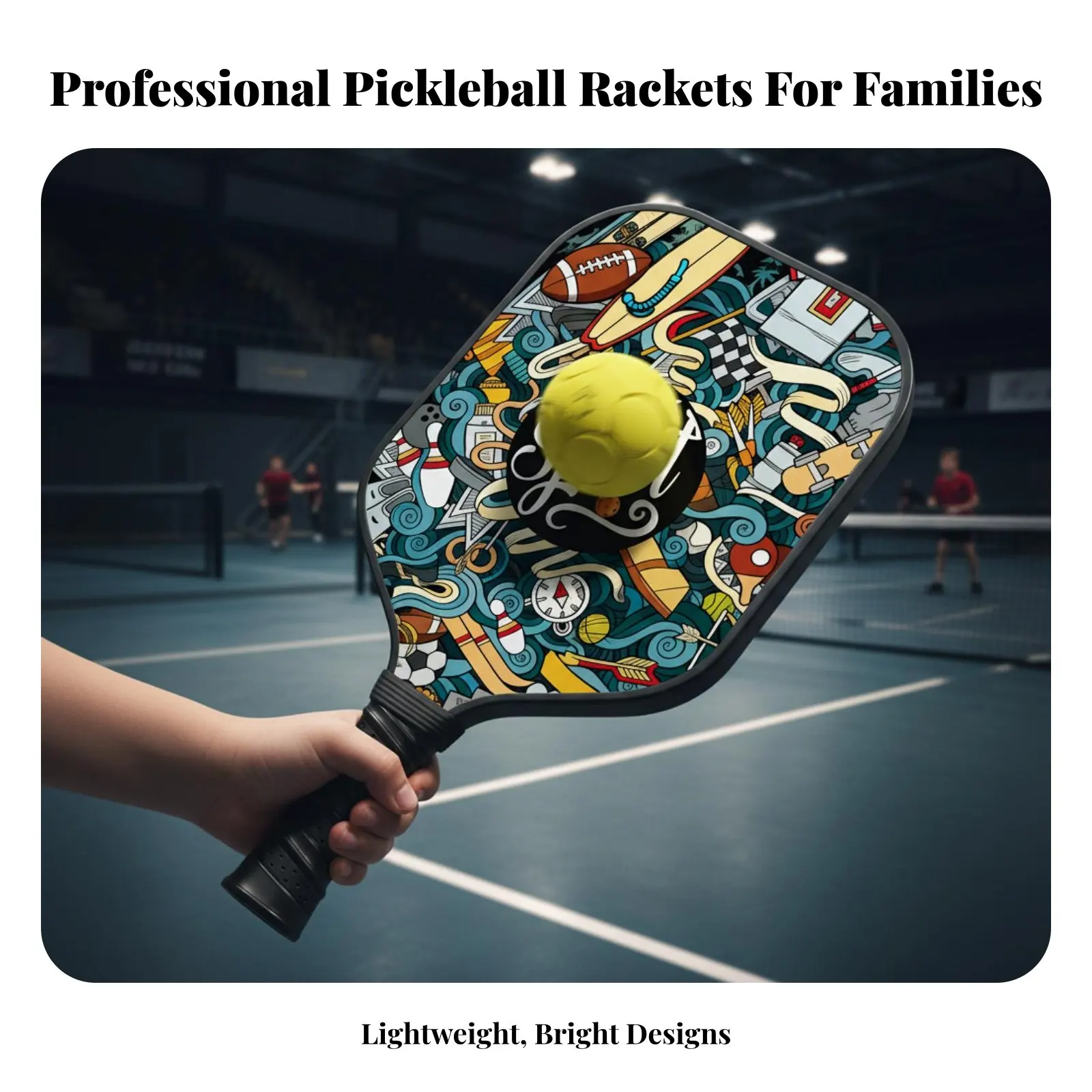 

Pickleball Paddle Long-Lasting Rim Guard Fiberglass Pickleball Racket Hexagonal Center Paddle Sweat Absorbent USAP Approved