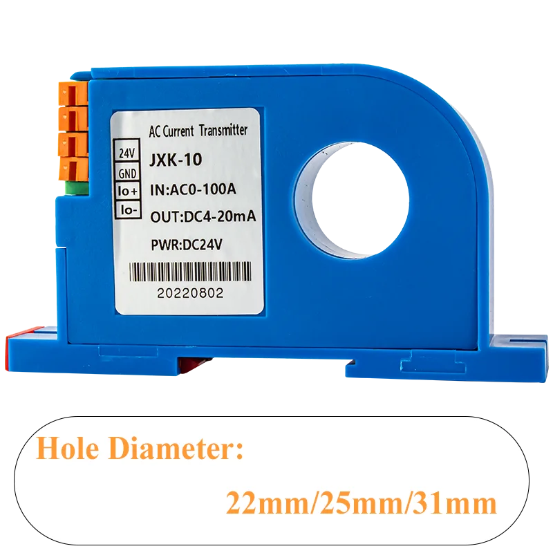 AC/DC Current Transducer 4 20ma 0 10V RS485 AC Current Transmitter 1A 150A 22mm Hole DC Current Sensor Transducer Transmitter