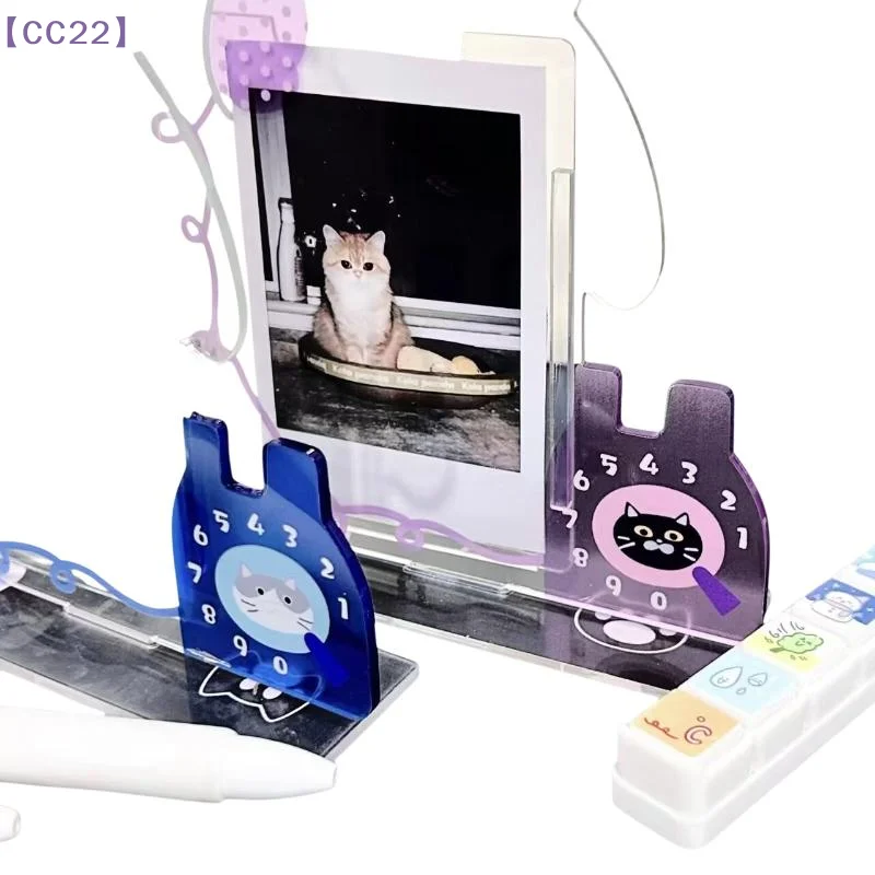 3-inch Pet Photo Frame Cute Kitten Acrylic Photo Frame Photo Display Collection Frame Creative Desktop Decoration Ornaments{C}