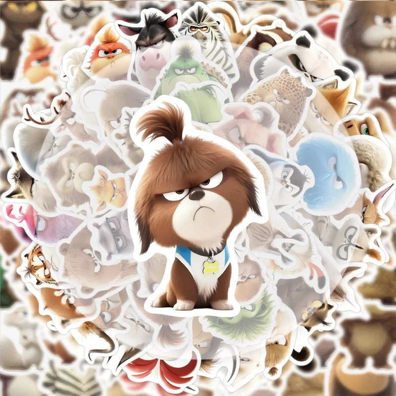 

50 наклеек Angry Animal, яркие наклейки, несколько стилей без дублирования, подходят для бутылок с водой, ноутбуков, чемоданов, скейтбордов, гитар, украшений для вечеринок