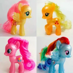 Genuine Hasbro My Little Pony Anime Figures Fluttershy Rainbow Dash Model Transparent Series Collection Ornament Gifts