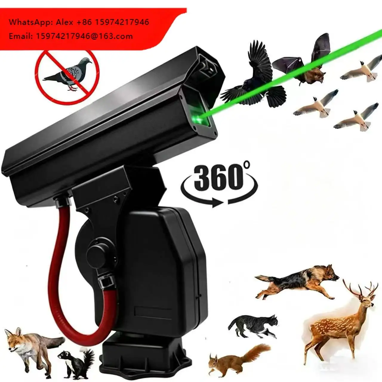 New AI Smart Bird Repeller Laser Device 1000mw Strong Power Suitable For Airport Electric Substation Farmland Warehouse