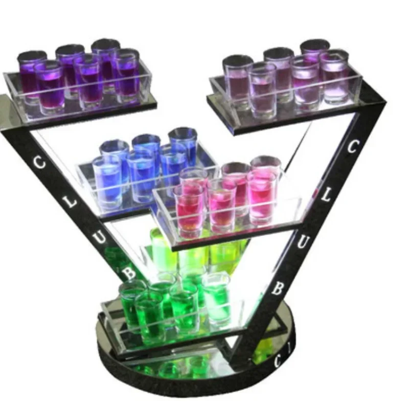 LED Lighted Acrylic Shot Glass Glasses Display Stand