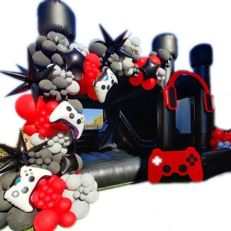

Commercial Grade Adult Kids Wedding Black Bouncy Castle Jumping Bounce House for Parties Events