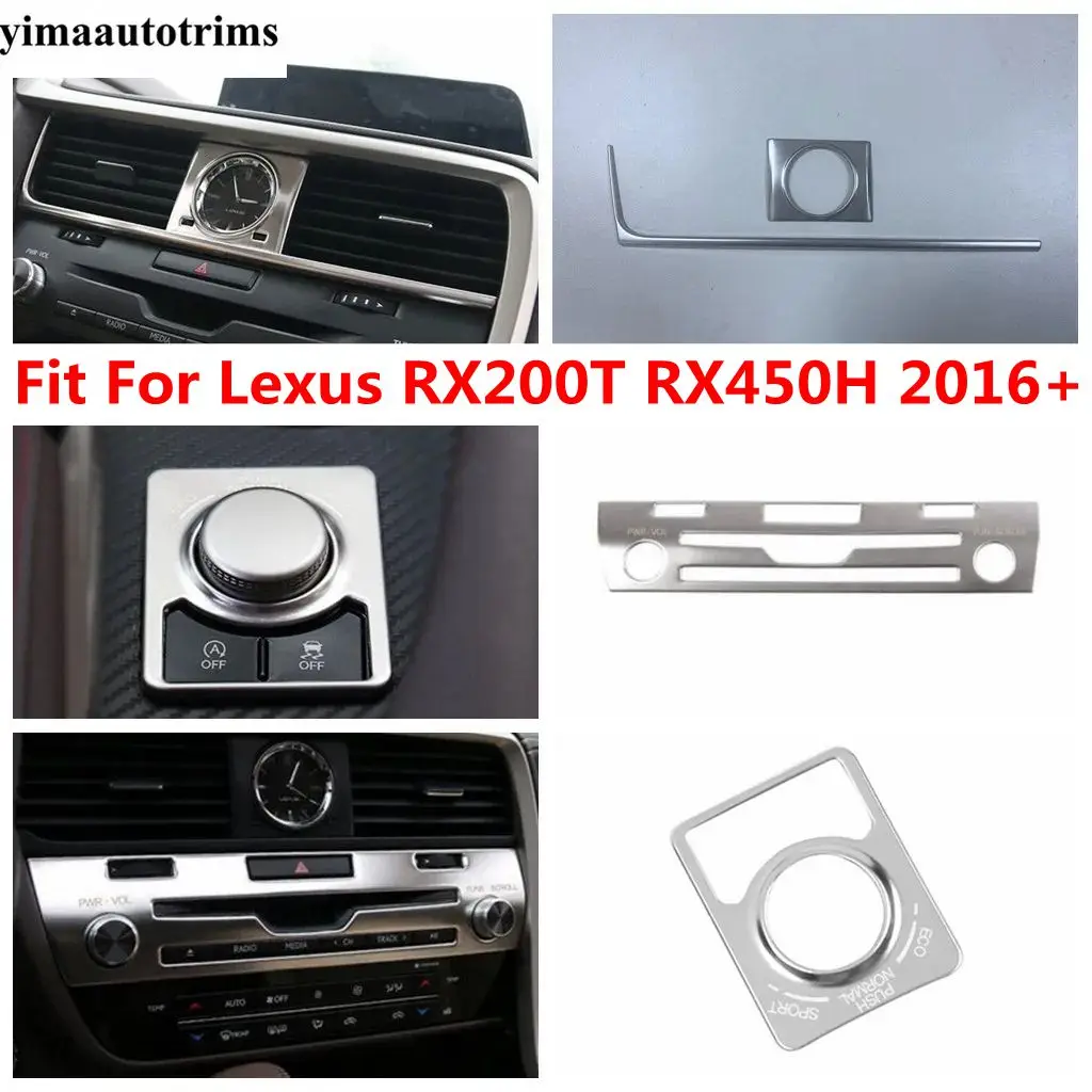 Central Control Air AC Navigation Frame / CD Panel / Multimedia Knob Cover Trim Accessories For Lexus RX 200T RX450H 2016 - 2021