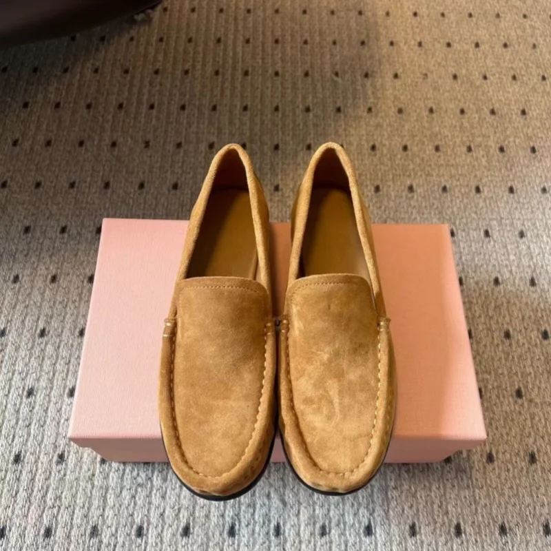 

Лоферы во французском консервативном стиле без шнуровки с круглым носком из воловьей кожи, дышащие модные универсальные дорожные туфли с неглубоким носком, высококачественные