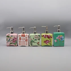 Liquid Soap Dispenser, Hand Painted Ceramics, Bathroom Accessories