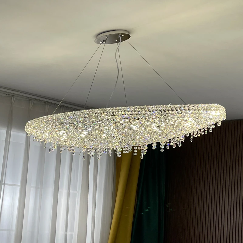 

Designer creative LED chandelier restaurant villa island living room K9 crystal bar lighting