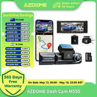 AZDOME M550 Dash Cam 4K +1080 3.18'' Screen 3 Camera GPS WiFi APP Control Car DVR IR Night Vision 24H Parking Support Rear Cam