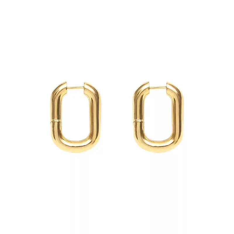 Brass Geo Irregular Stud Earring Statement Women Jewelry Punk Party Gown Brincos T Show Runway Rare Korean Japan Style INS