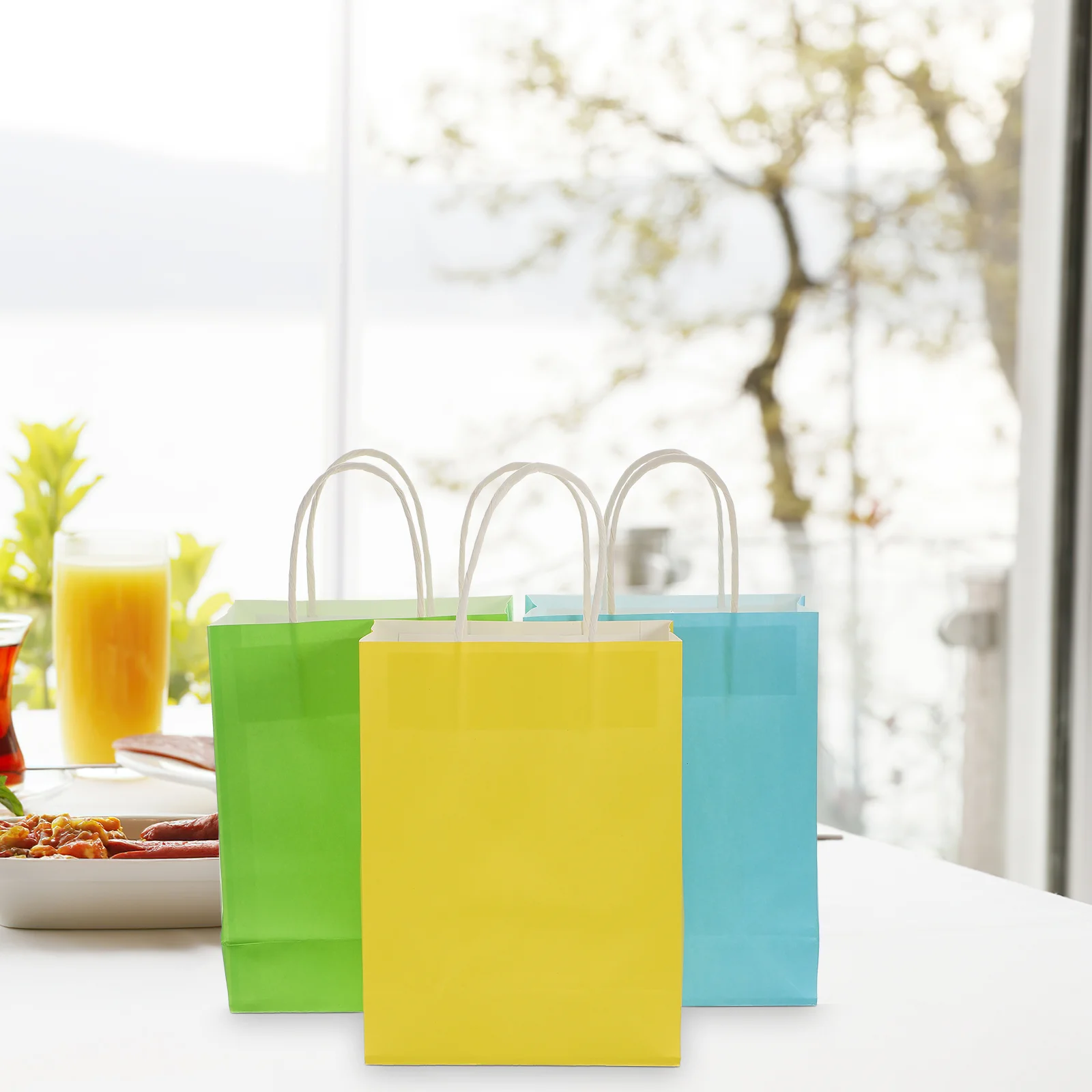 

Gift Bag with Handle Paper Present Bags Packing for Florist Colorful Packaging Mini Handles