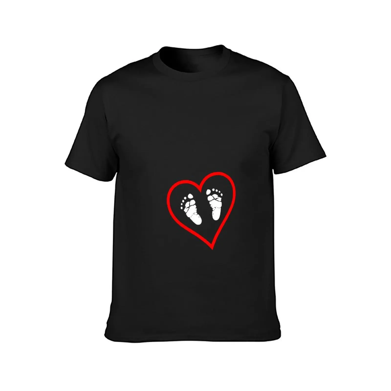 Cute Pregnant Design s Heart With Feet T-Shirt animal prinfor boys tops t shirts for men pack