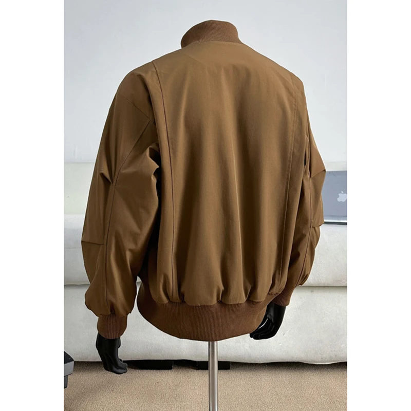 Mannen Volledige Rits Stand Kraag Bomberjack Lente Herfst Koreaanse Retro Casual Bovenkleding Effen Kleur Veelzijdig Vest Jas Man