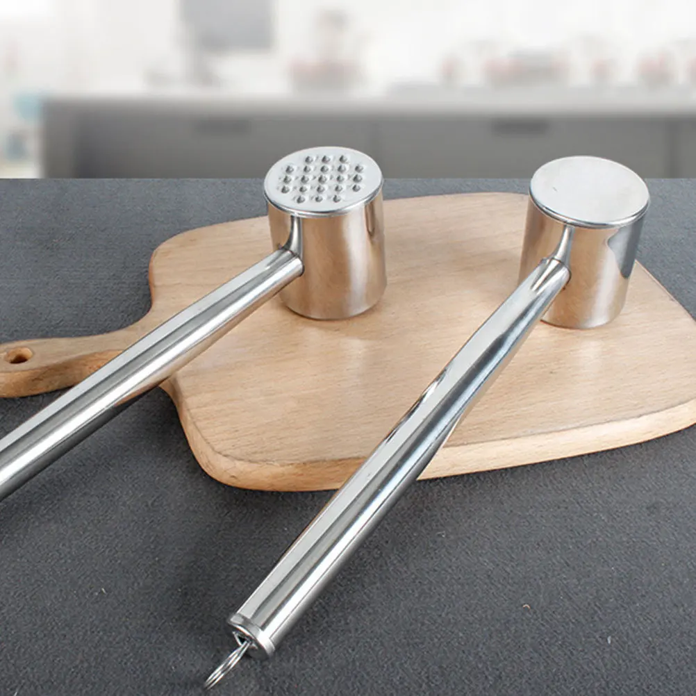 

Stainless Steel Meat Hammer Kitchen Meat Tenderizer Tool Double-Sided Heavy Duty Mallet for Beef Chicken Pork Effective Muscle