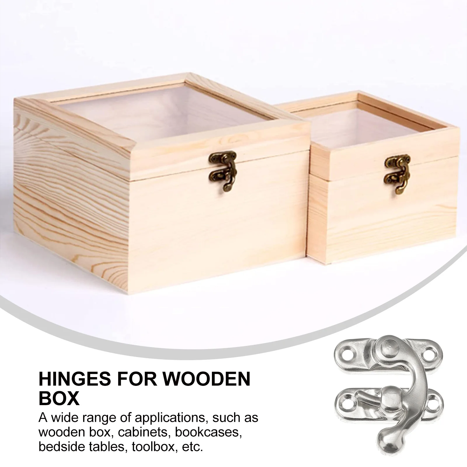 

10pcs Jewelry Wooden Box Lock Accessories Vintage Decorative Hardware Curved Hook White Iron Screw Fixing Rust Resistant