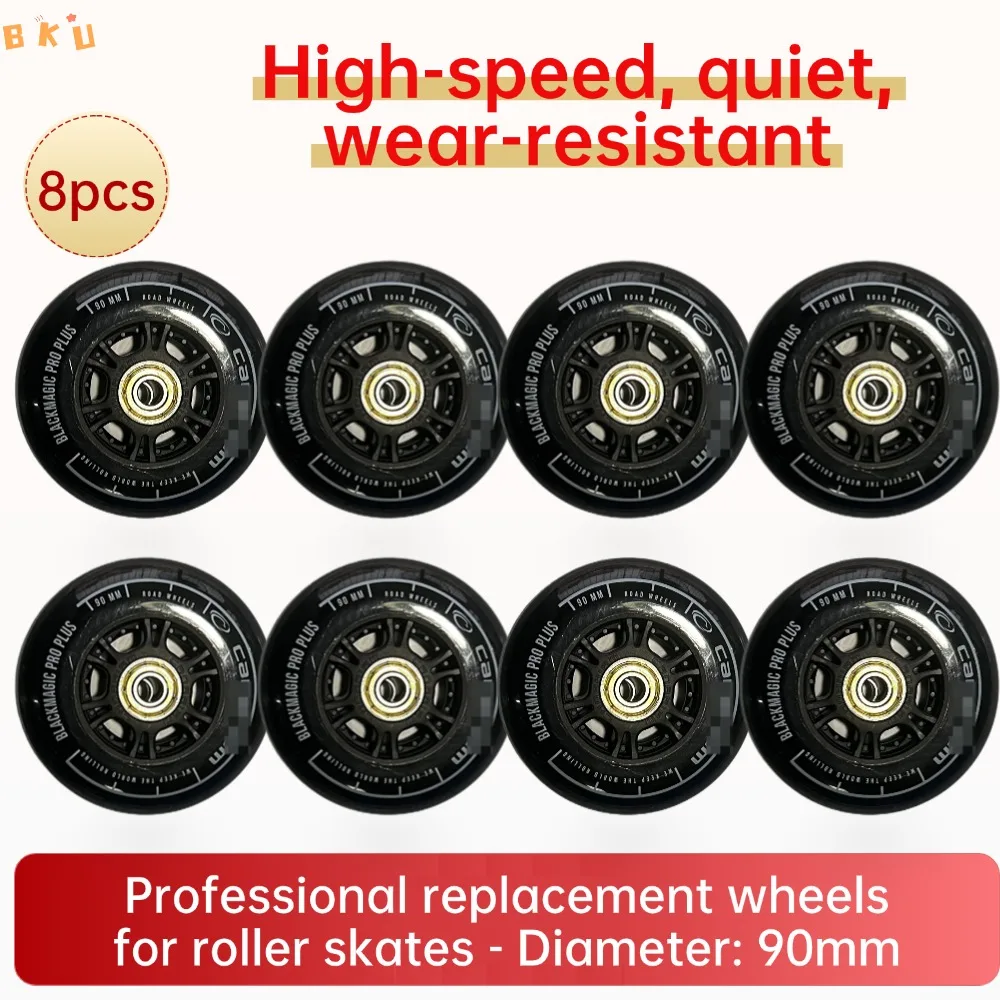 

90mm (3.5") Replacement Wheels: High Elastic, Quiet, Wear-Resistant – For Skates, Luggage, Kids' Scooters