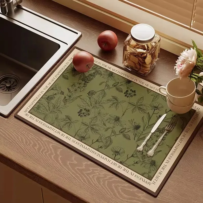 Kitchen Drain Mat Countertop Diatomaceous Earth Absorbent Ma