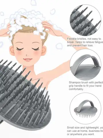 Silicone Shampoo Brush Scalp Massager for Hair Comb Anti-Dandruff Anti-skid Hairbrush Bath Massage Brush Shower Cleaning Tool