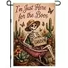 Skeleton Harvest Garden Flag 12×18 Inch Double Sided Halloween Decor llz