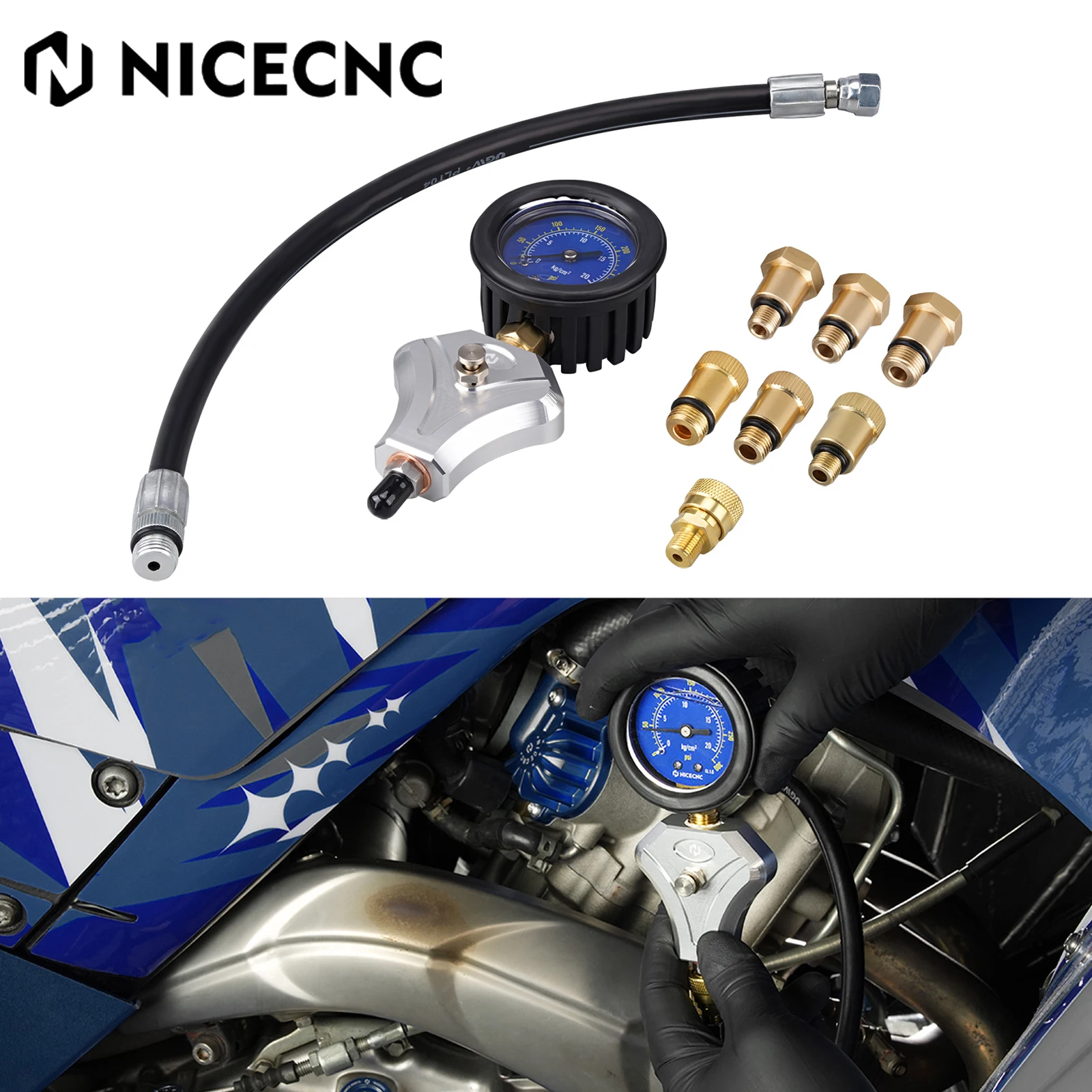 

Тестер компрессии двигателя, адаптеры для свечей зажигания для мотоциклов, квадроциклов, UTV, Yamaha Raptor, Polaris, 2-тактных и 4-тактных двигателей, цилиндров