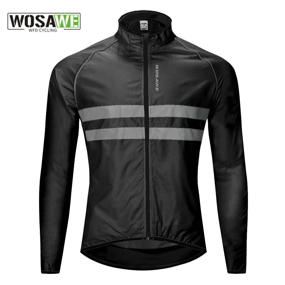 

WOSAWE Reflective Cycling Jacket High Visibility MultiFunction Jersey Road MTB Bicycle Windproof Quick Dry Rain Coat Windbreaker