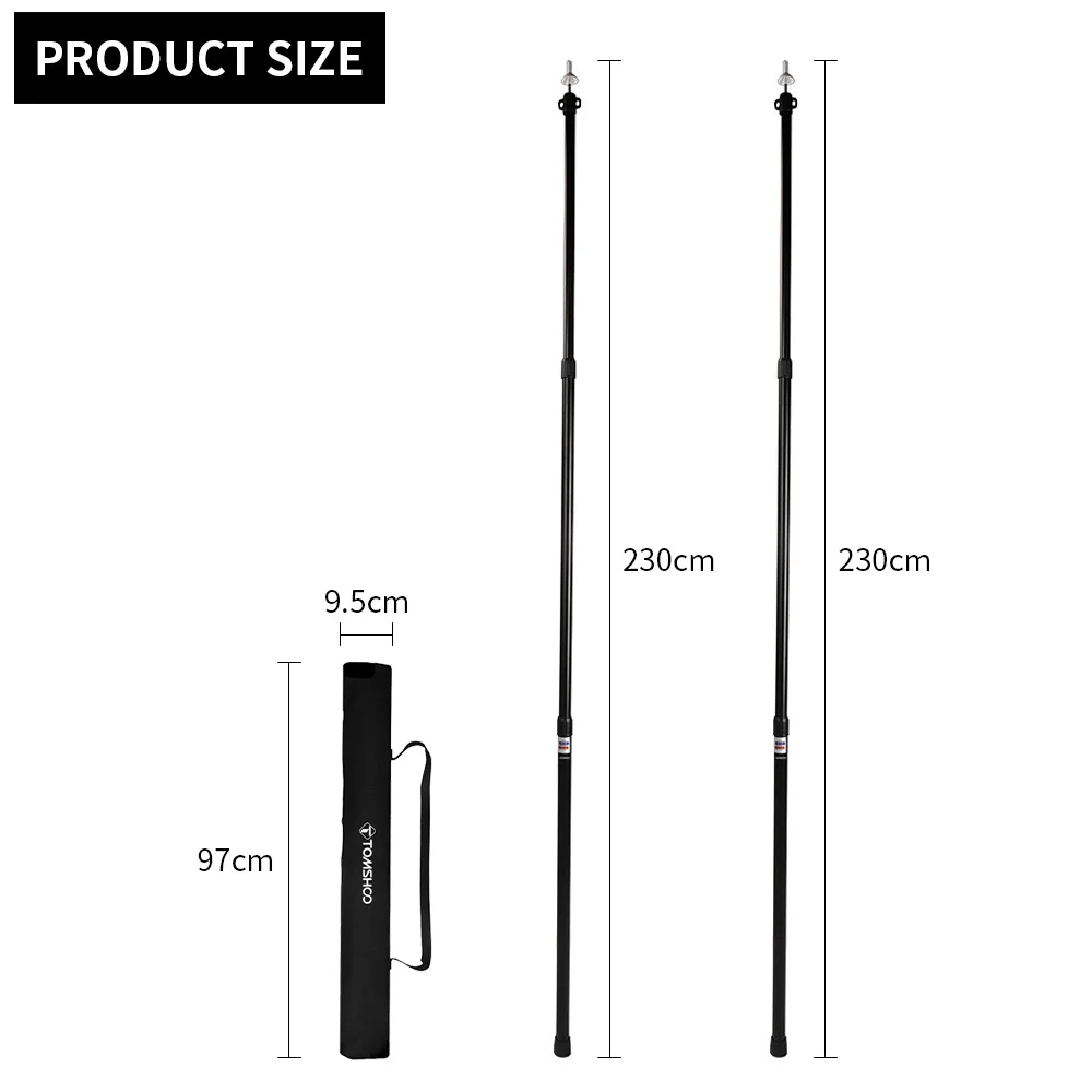 Pali per tende Pali per teloni da campeggio telescopici leggeri e portatili in alluminio per tenda da pioggia per amaca da riparo