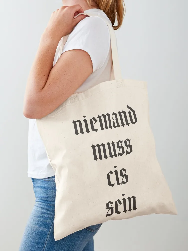 

Nobody has to be cis black Tote Bag sacs de shopping shopping cart bags large tote bag supermarket folding bag
