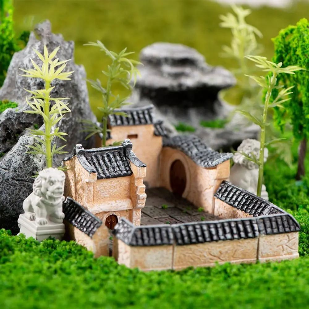 

Creative Model House Miniatures Adorable DIY Mini House Statue Resin House Ornaments Garden Chinese Bonsai Landscape Decor House