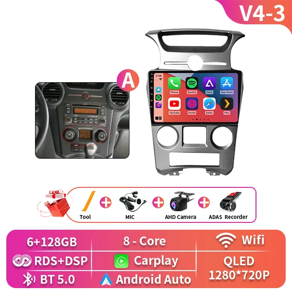 Auto Android Voor Kia Carens UN 2006-2012 5G wifi BT Draadloze Carplay Scherm Radio Stereo Multimedia Speler GPS Navigatie DVD