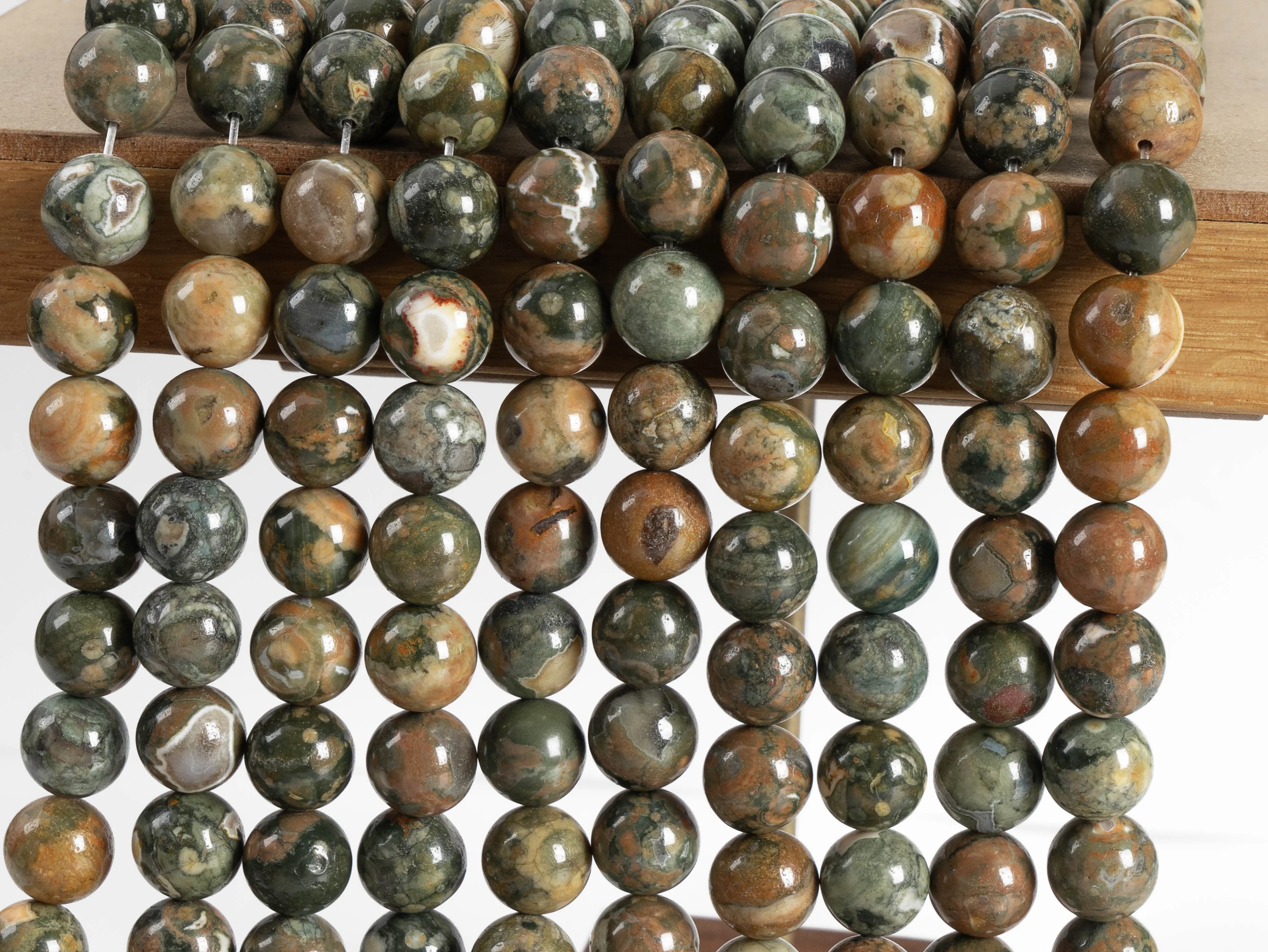 Genuine Natural Rhyolite Beads Grade AAA Gemston  Loose Beads Round Size Options 4/6/8/10/12mm for Jewelry Making