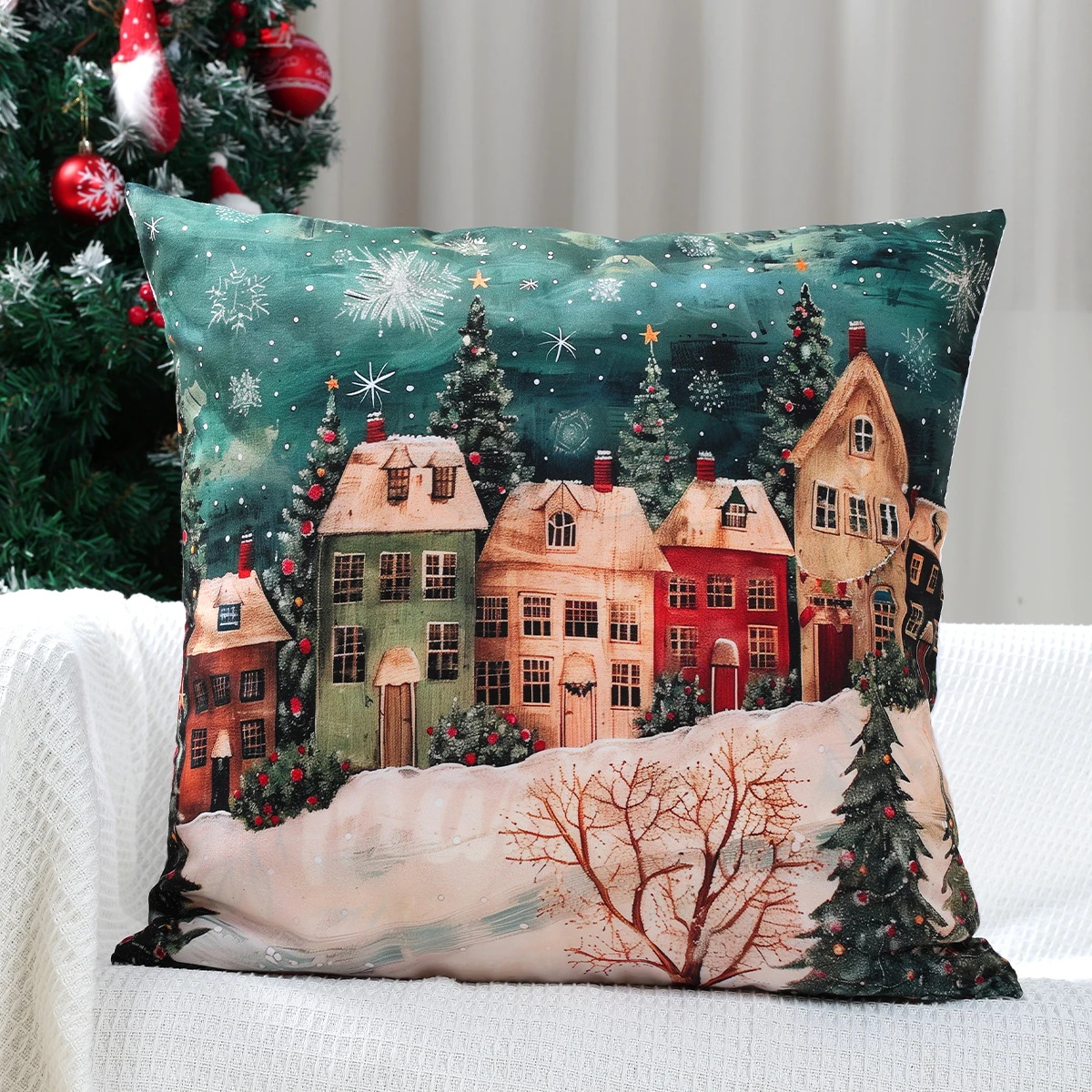 عيد الميلاد الشتاء العجائب وسادة تغطي عيد الميلاد الديكور للمنزل 2025 عيد الميلاد وسادة تغطي نافيداد ناتال السنة الجديدة هدية 2026