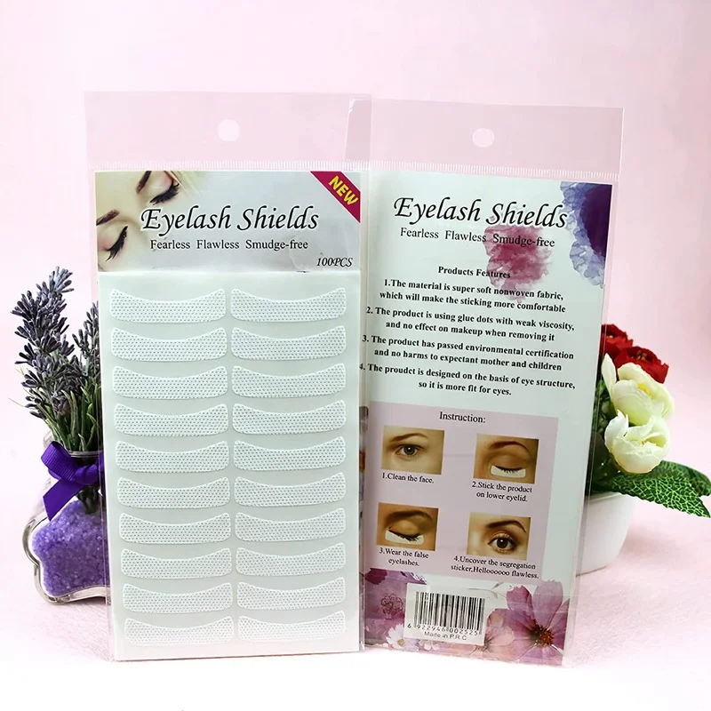 100 pçs remendos de maquiagem não tecidos fita de extensão de cílios tecidos médicos remendos sob almofadas de olho enxertia remendo de olho de cílios