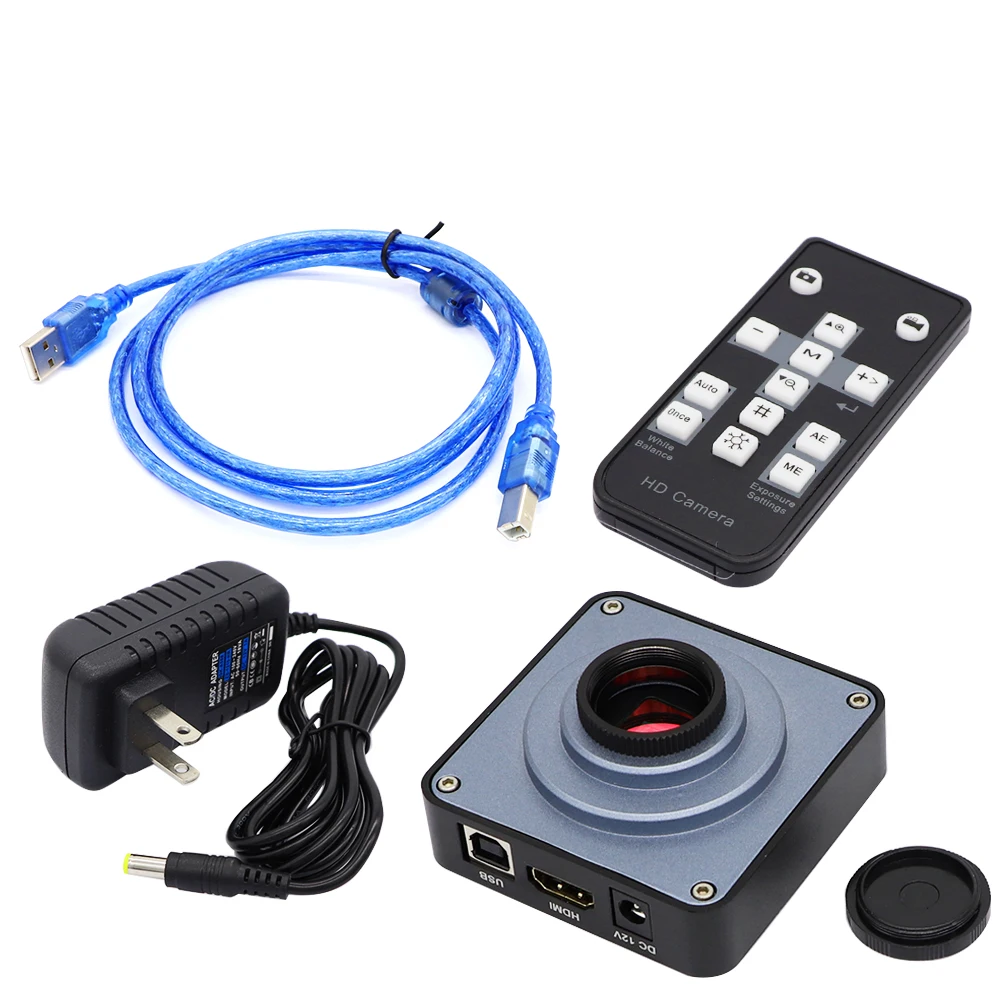 38MP Video Microscope Camera 130X C-Mount Lens Tripod Bracket HDMI USB Industrial Electronic Digital Microscopio for CPU Repair