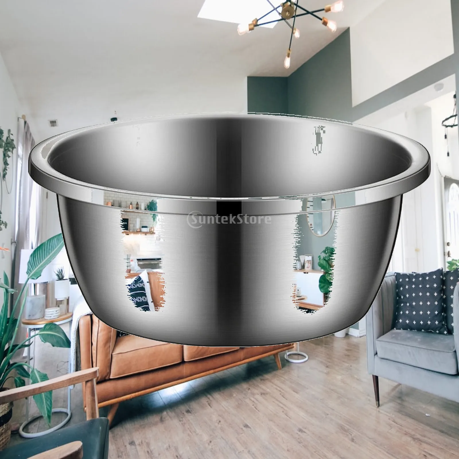 Kitchen Cookware Mixing Basin Stainless Steel Bowl for Washing Produce Mixing Ingredients Durable