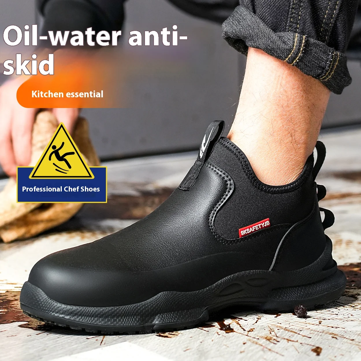 Shevalues Herren Eva Clogs Herren Kochschuhe Rutschfeste Küchenschuhe Arbeitsschuhe Ölbeständige wasserdichte und verschleißfeste Gummischuhe – Detail 15