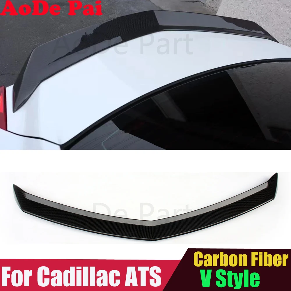 

Real Carbon Fiber Spoiler for Cadillac ATS V 4 Door Sedan 2012-2019 Rear Boot Trunk Ducktail Gloss Black