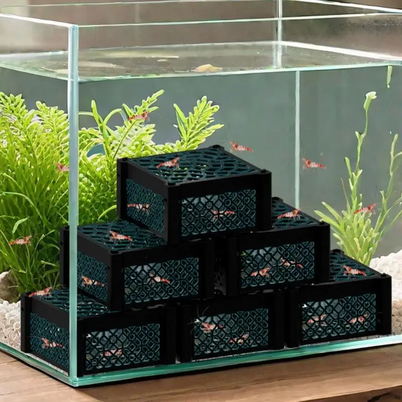 E8BD Perforated Shrimp Shelter with Square Cutouts Patterning Aquariums Hideouts